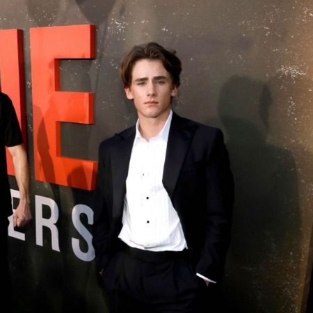 Brady Hepner at the premiere of the movie The Black Phone.